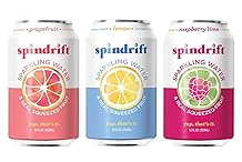 Spindrift Real Fruit Sparkling Seltzer Water, Lemon/Grapefruit/Cucumber/Raspberry Lime Pack of 24