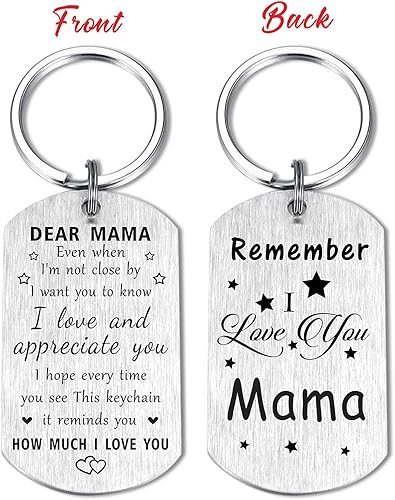 Miniatura 2 de Regalos para mamá mamá, llavero con texto en inglés "I Love You Mama", regalo de feliz cumpleaños para mi mamá, regalo significativo para mamá,