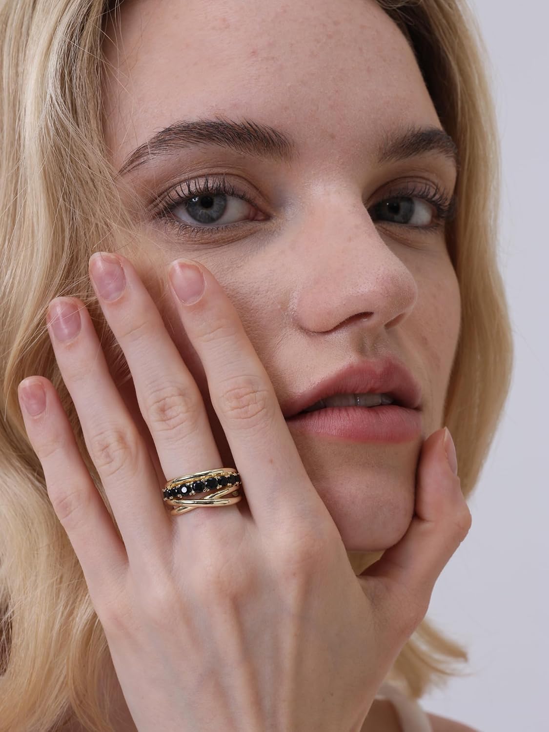 14k Gold Filled Rings For Women, Trendy Dainty X Ring