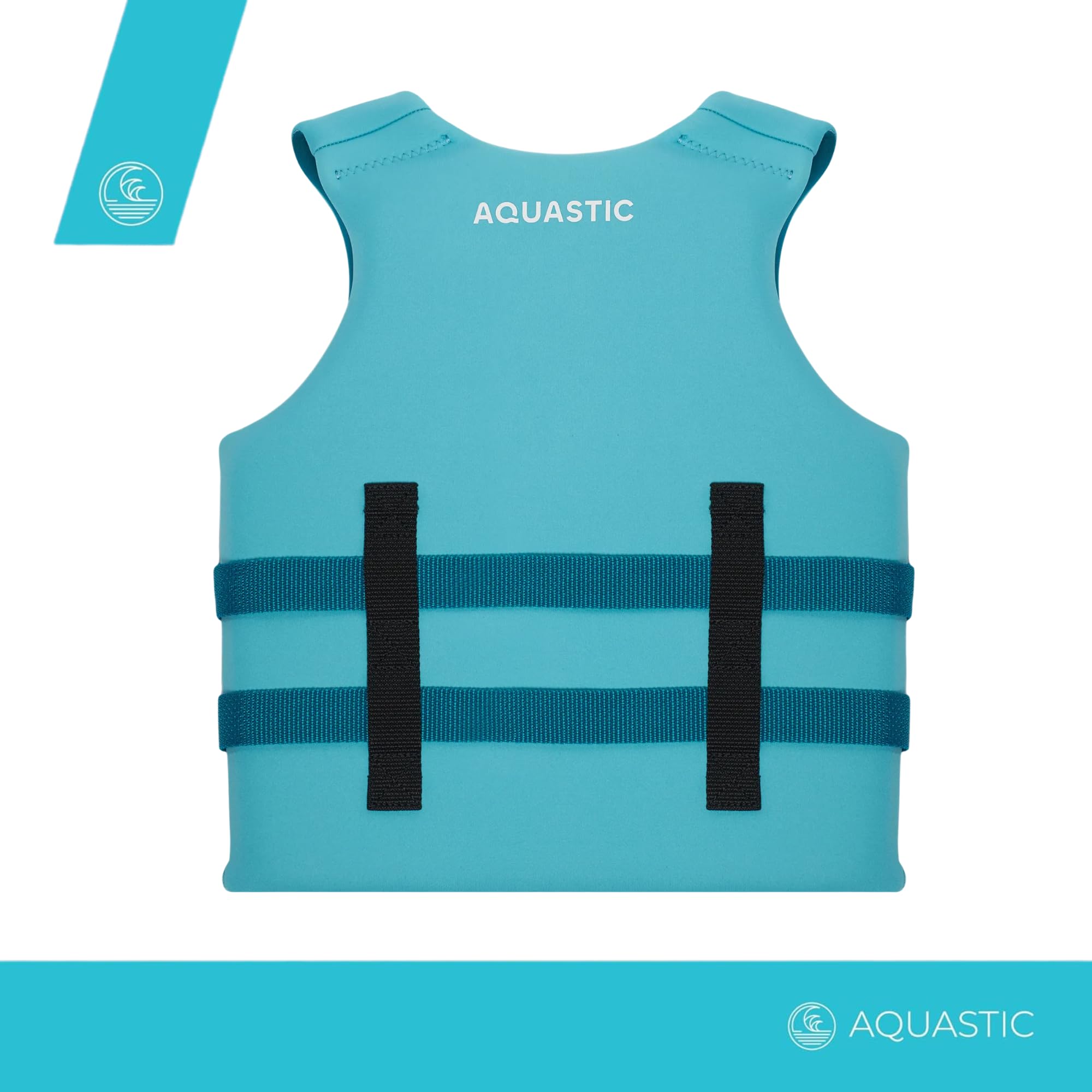 AQUASTIC Youth 50N Kinderweste - Neopren, PVC-Schaum, verstellbare Gurte mit Schnallen, Reißverschluss, D-Ring, Komfort und Sicherheit beim Schwimmen im Wasser