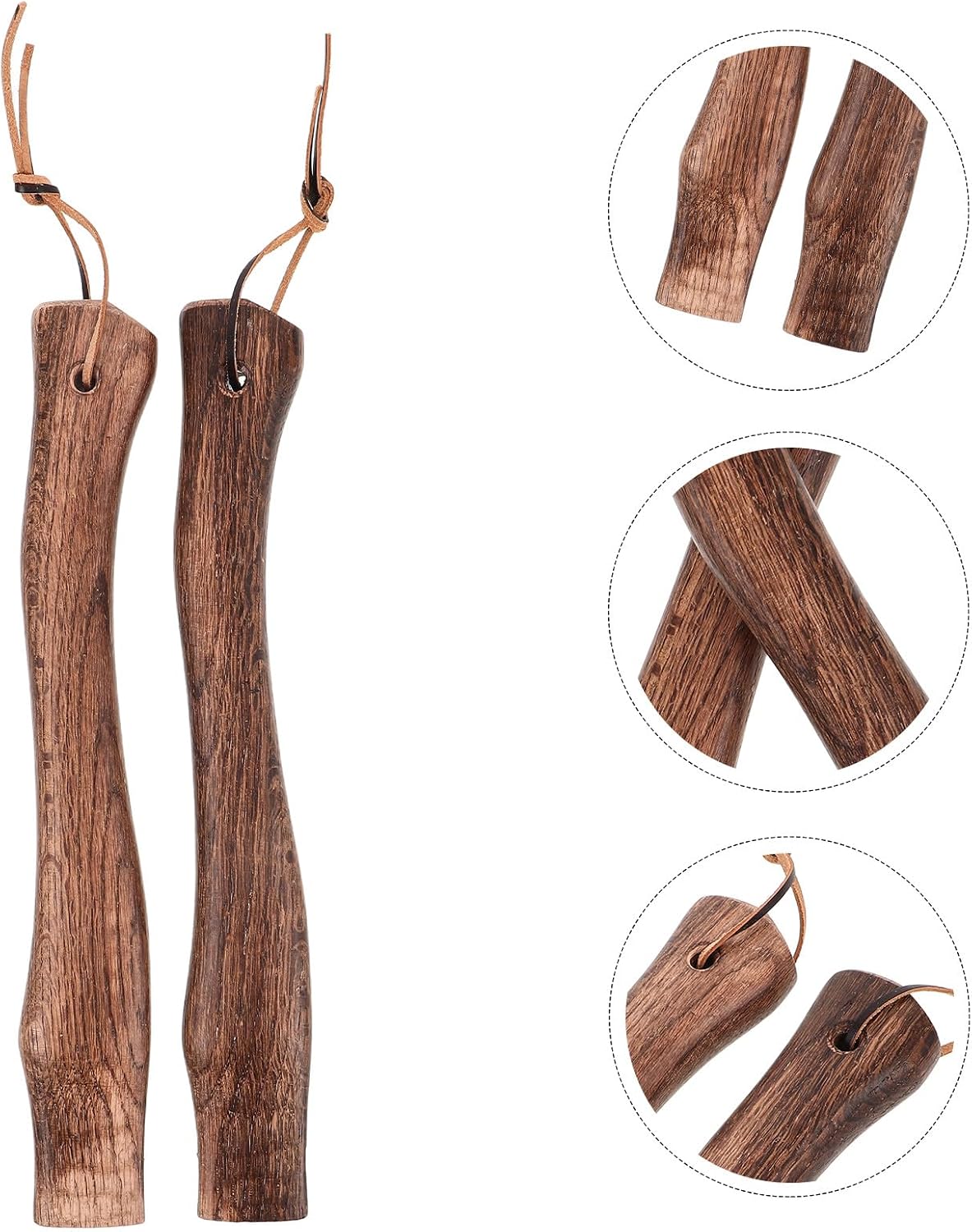 2pcs Wooden Hatchet Handle Replacement for Fire Axe and Camp Hatchet, 33cm Sturdy Wood Handles with Anti-Slip Grip for Outdoor Chopping and DIY Tool Repair