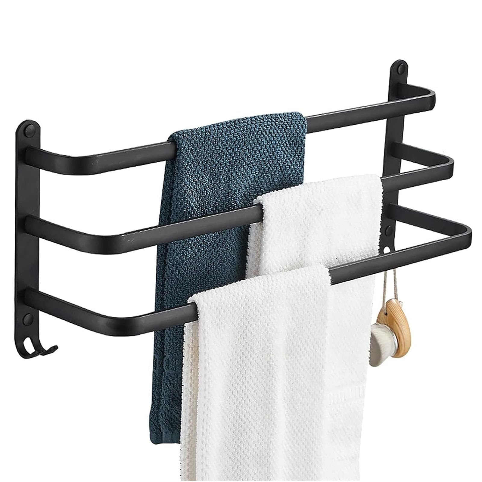 Porte-serviettes mural de douche multifonction avec triple étagère