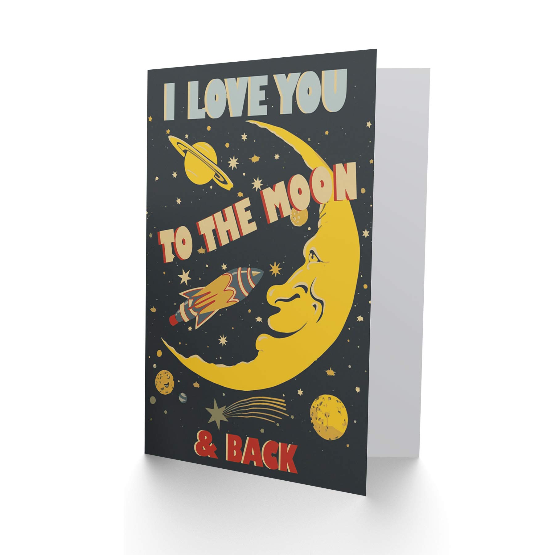 Wee Blue Coo Grußkarte "Liebe Mond Zurück" - Romantische Karte Für Partner, Jahrestag & Valentinstag