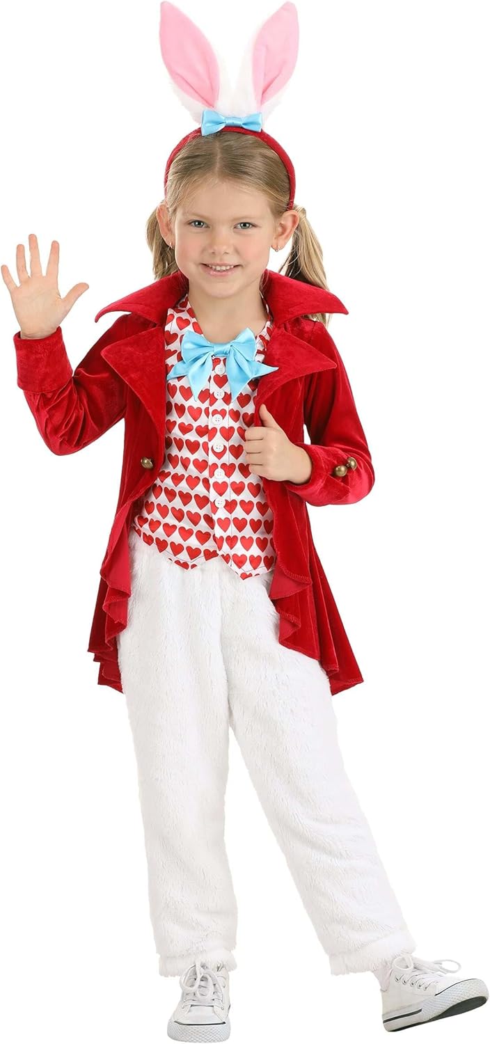 Girl's Dignified White Rabbit Toddler Costume | Kid's Storybook Outfit for Halloween