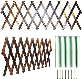 Expandable Garden Trellis 2Pack Wooden Lattice Fence Wall Panel 13.7"x59" Decorative Lattice Trellis Frame for Climbing Plants Vine Ivy Rose