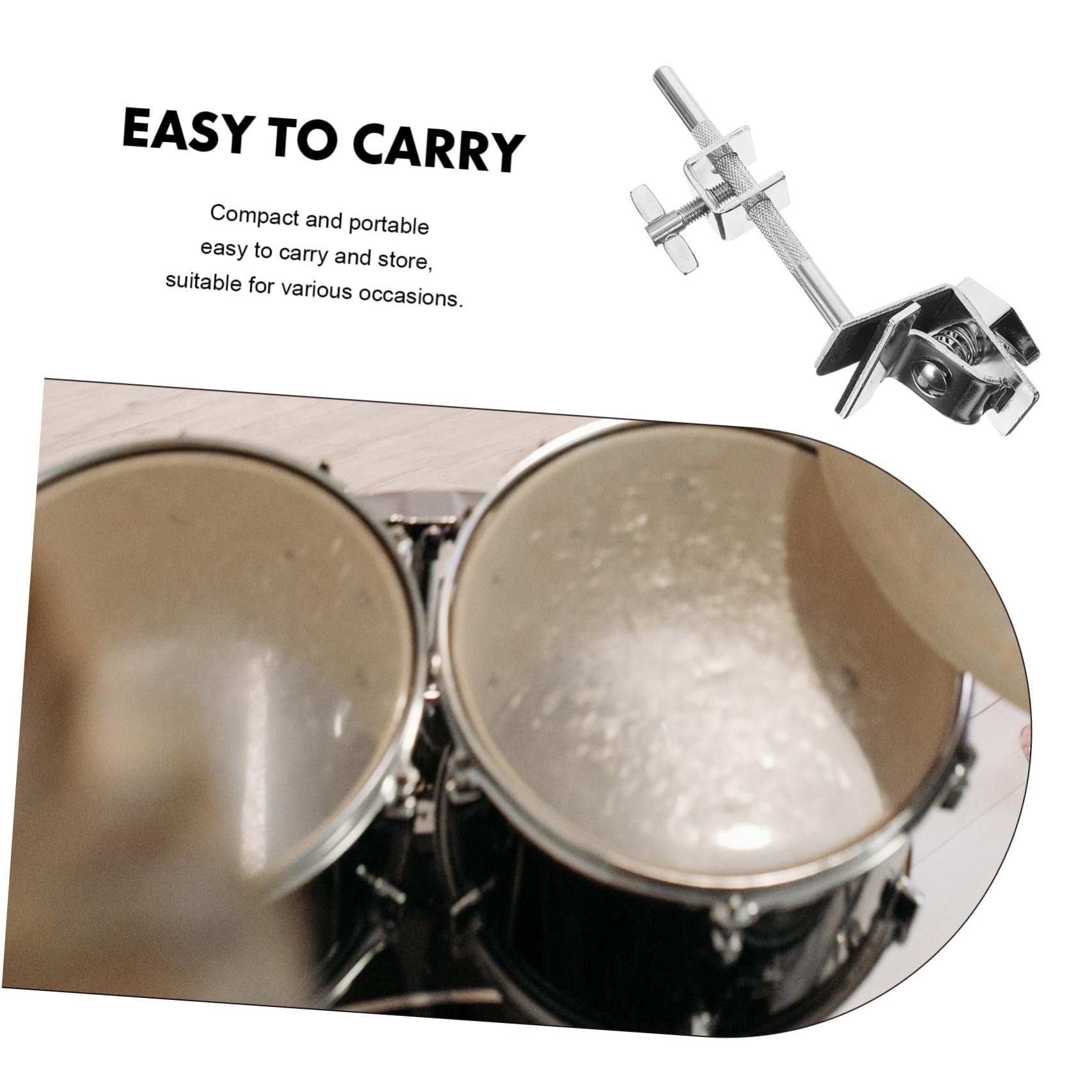 OFFSCH Cowbell Mount Clip for Drums Universal Metal Drum Clamp Easy Installation Accessory