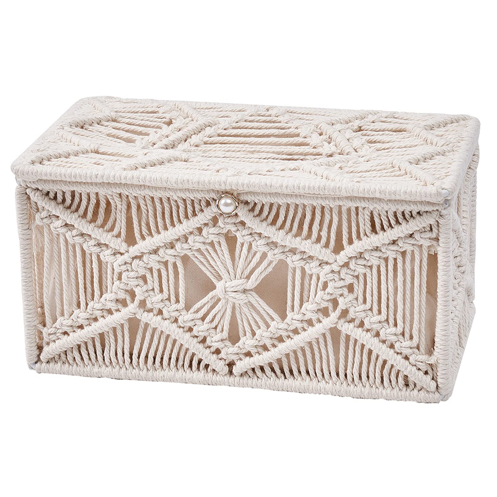 rectangular tissue box cover, Cotton Rope Woven Draw Paper Storage Container