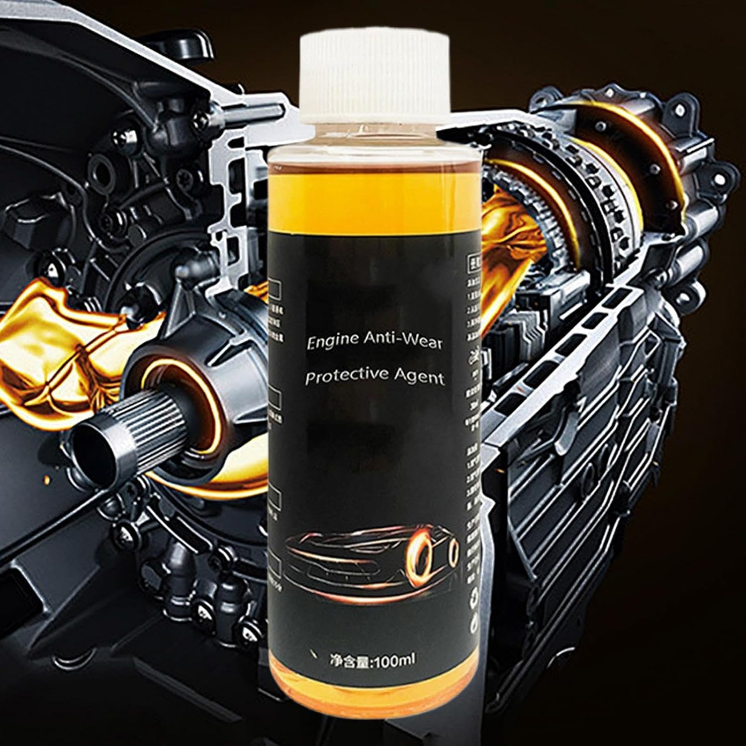 Friction Reducing Fluid, Engine Anti-Wear Protectant, 5.5x1.5 Inches Motor Shield with Fast Build, Synthetic Lubricant Liquid, Waterproof Defense Agent with Precise Style, Auto Fixer for Automotive