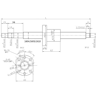 Linear Rail Guide SBR20 600mm kit + Ballscrew RM1605 SFU1605-600mm Linear Rails Support CNC Kit Linear Shaft Optical Axis for CNC Automated Machines and Equipments