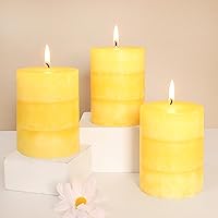 Vista 11 de Velas aromáticas de pilar FLAVCHARM de larga duración, sin goteo, rojas, 3x4 pulgadas