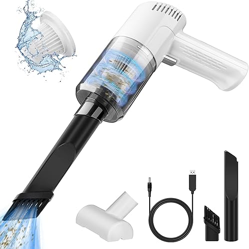 SIRUITON Portable Car Vacuum Cleaner, 9000Pa Handheld Vacuum High Power Cordless, Hand Vacuum 120W Rechargeable Easy to Clean Car