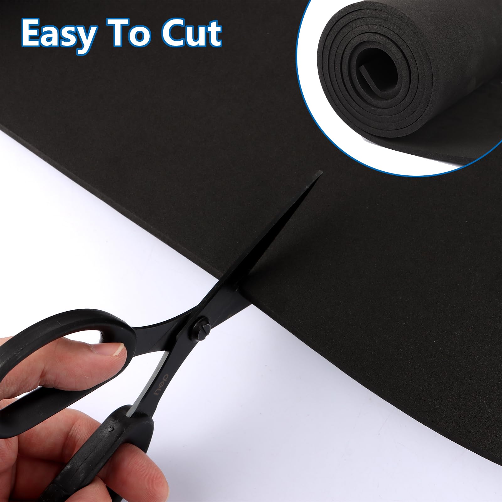 2 rotoli Eva Foam 5 mm, 33 x 150 cm, in schiuma espansa nera, per costumi, fai da te e progetti fai da te