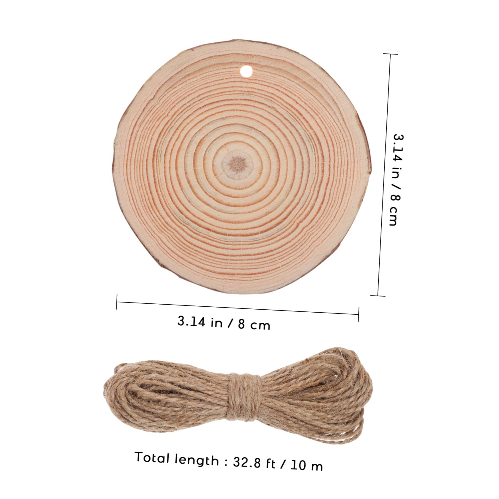 50stücke Unbehandelte Holzscheiben Für Bastelprojekte Runde Holzstücke Mit Juteschnur Für Hochzeiten Weihnachten Und Kreative Dekorationen