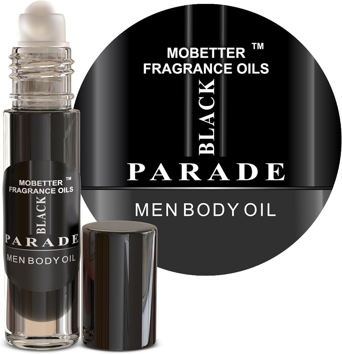 MOBETTER FRAGRANCE OILS Black Parade Cologne Men Body Oil 1/3 oz roll on Glass Bottle