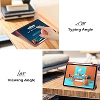 ProCase iPad 10-11 hüvely tolltartóval, ütésálló smart tok, átlátszó hátlap, bordó 6