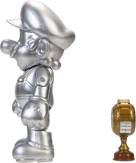 Metal Mario with Trophy Toy Figure 