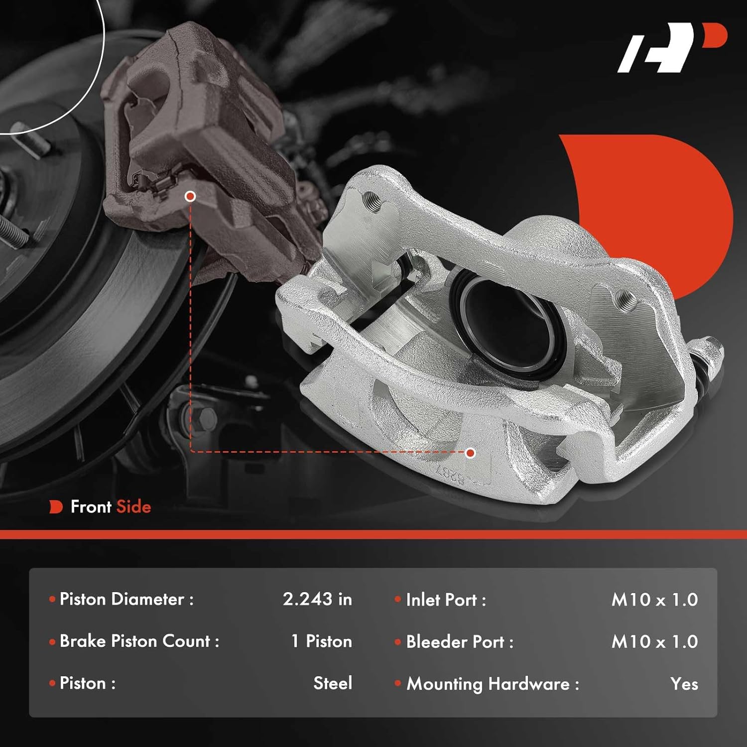 A-Premium Disc Brake Caliper Assembly with Bracket Compatible with Honda CR-V CRV 2005-2006 2.4L, Civic 2012-2015 2.4L & Acura ILX 2013-2015 2.4L