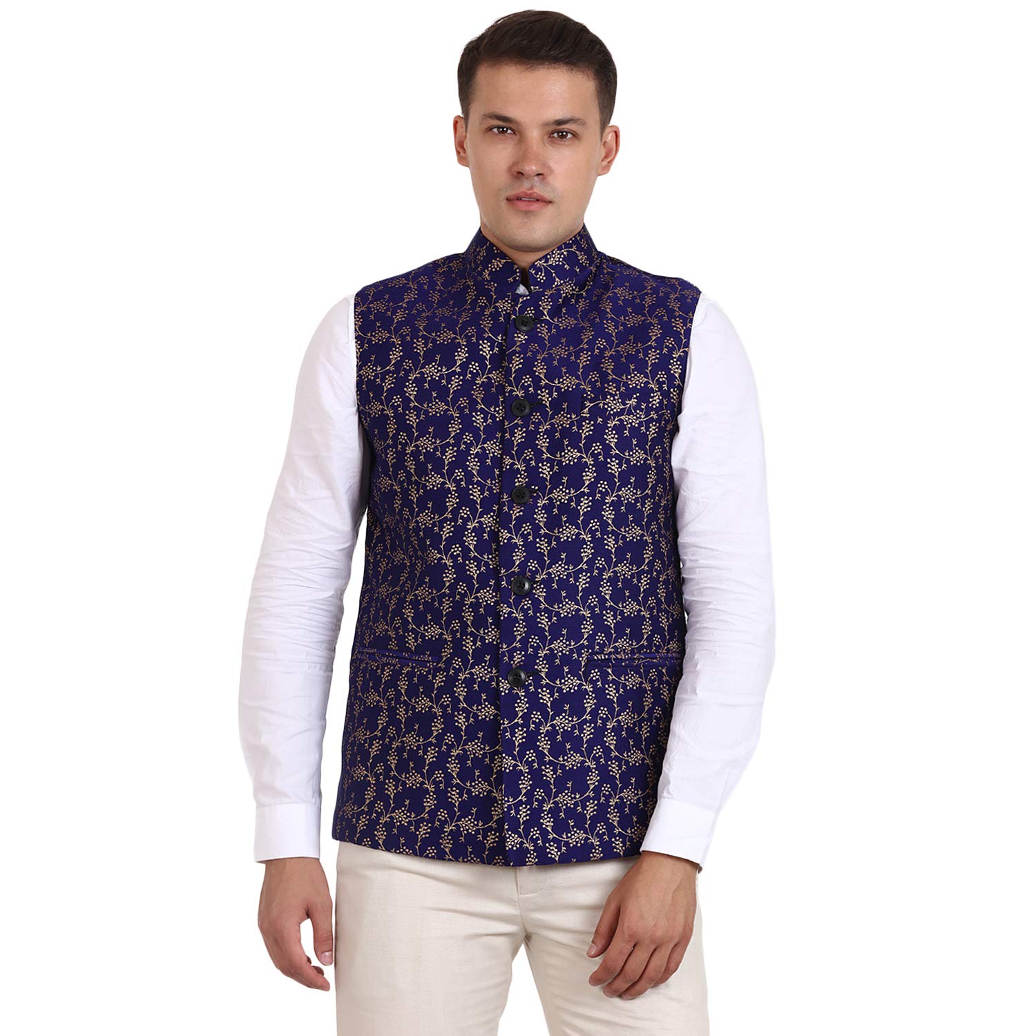veera paridhaan Men's Solid Banarsi Nehru Jacket-picture-21