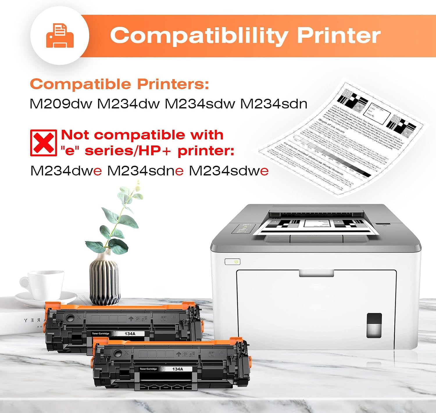 134a toner cartridges with chip replacement for hp 134a black toner cartridge w1340a toner 134x toner work with laserjet 209dw mfp m234dw m234sdn m234sdw printer 134a-2 black