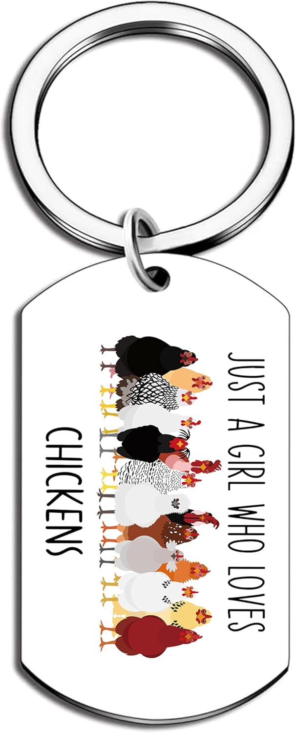 Gett Gifts Keychain for Chicken Lovers - Themed Gifts for Women & Chicken Enthusiasts