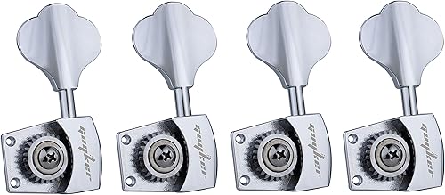 Miniatura 19 de Guyker Afinadores de bajo (4 para la derecha) – Relación 1:26 de ajuste de engranaje abierto clavijas de repuesto de cabezal de máquina