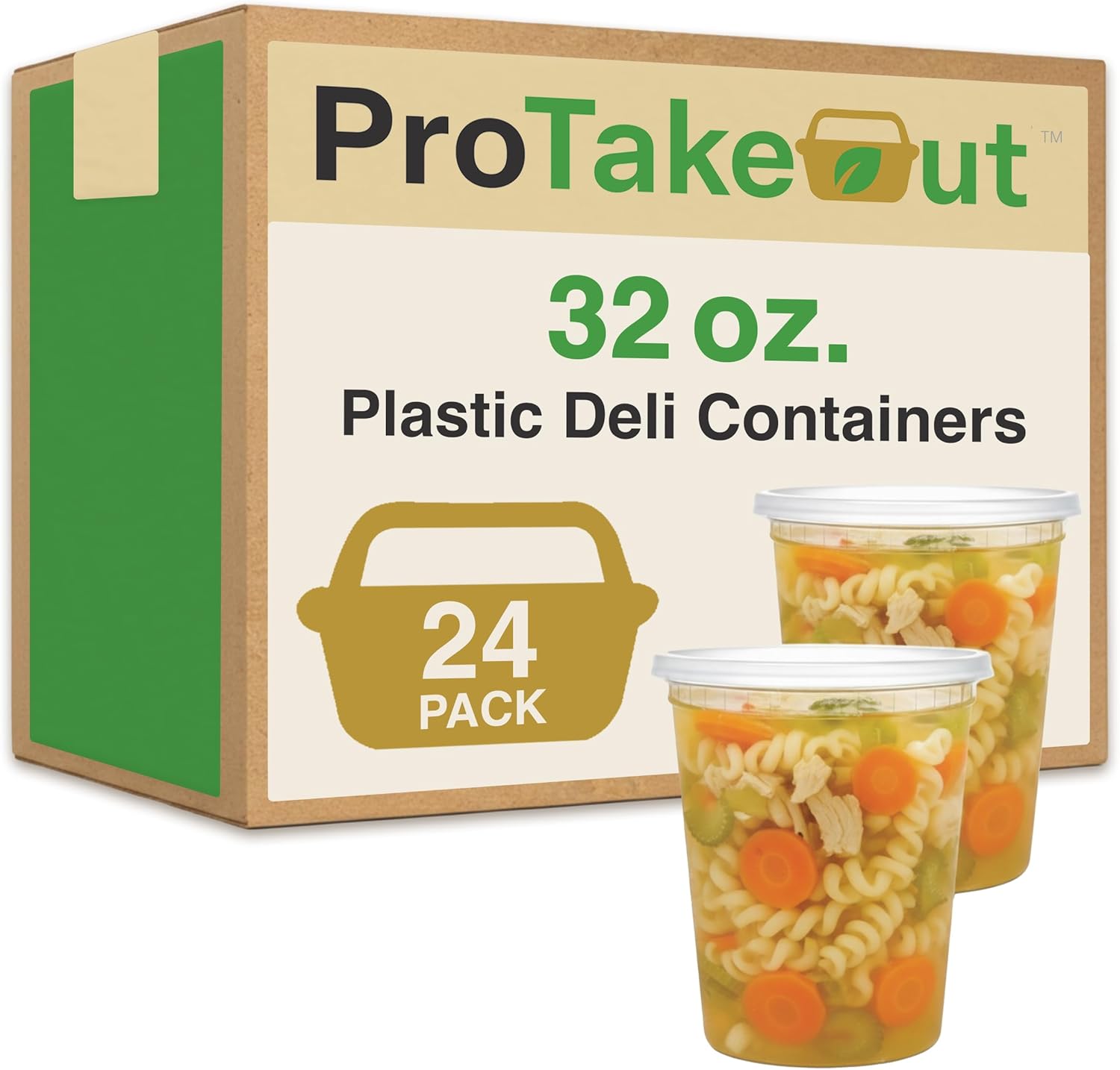 32oz [24 set] Heavy Duty Plastic Deli Container | BPA-Free Food Storage with Airtig...