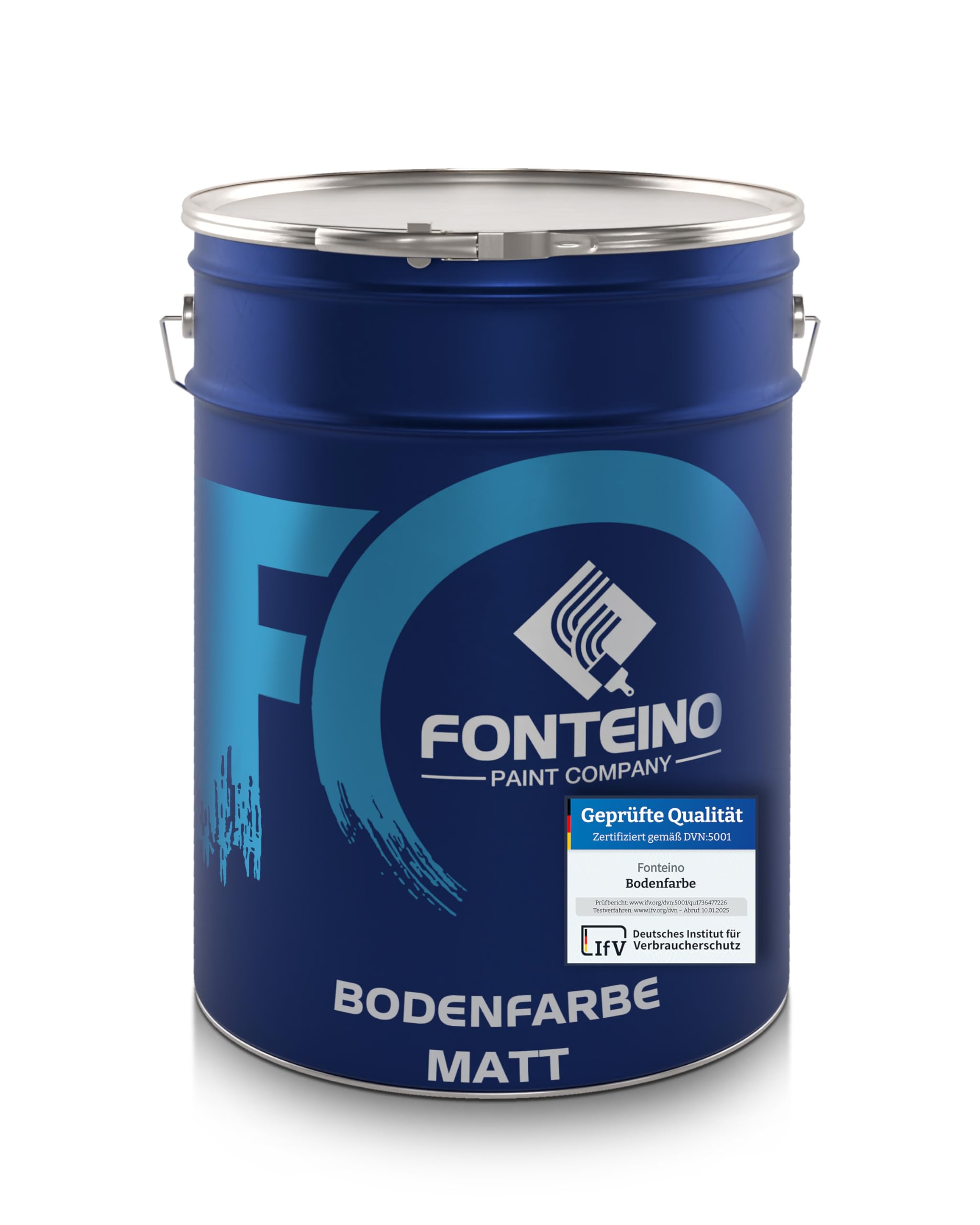 Bodenfarbe Seidenmatt Betonfarbe Fußbodenfarbe Estrichfarbe I Hoch deckend, Wasserbasiert, Geruchsarm I Weiß ähnl. RAL9010 I 10L