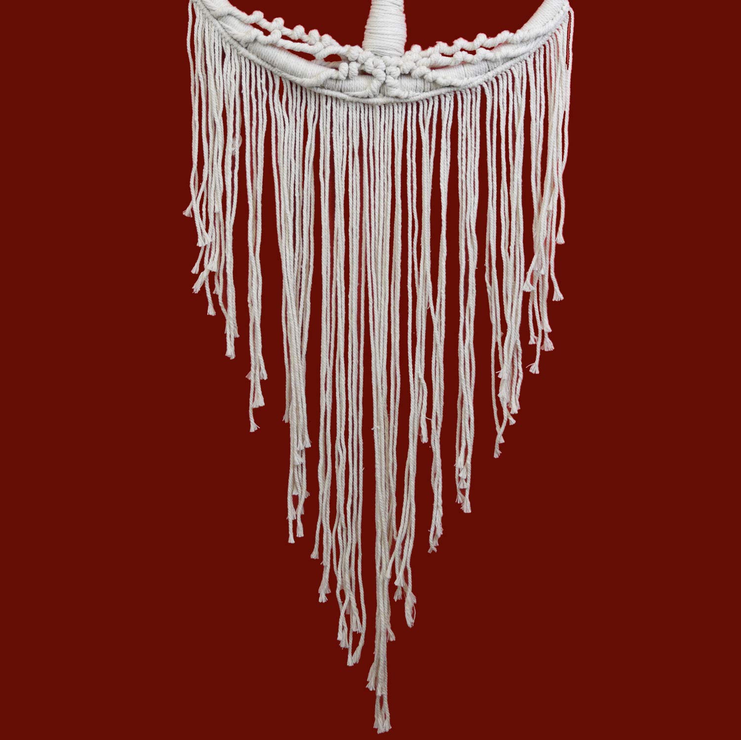 Simandra traditioneller handgefertigter Traumfänger mit Lebensbaum im Makramee Stil – hängender Boho Dreamcatcher mit Lebensbaum aus natürlichen Materialien handgefertigt – 55 x 137 cm