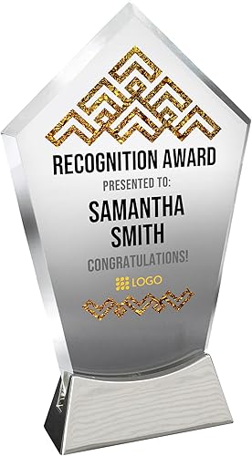 Placa de vidrio personalizada de 7 12 pulgadas para premios y trofeos, premio personalizado para empleado del mes, regalo de jubilación, liderazgo y