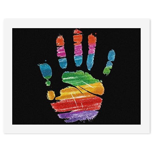 LGBT Rainbow Hand Print Paint by Number DIY Painting Kits