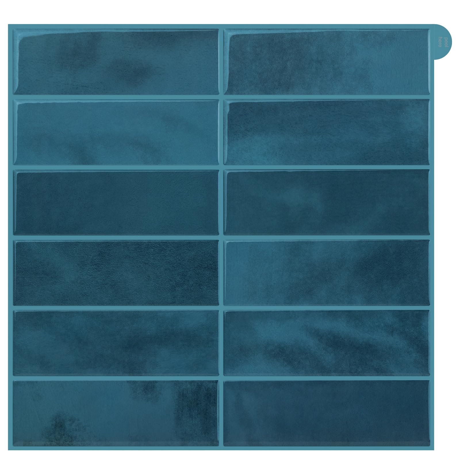 Stick Tiles Peel and Stick Backsplash of 12" X 12" - 3D Adhesive Peel and Stick Wall Tile for Kitchen, Bathroom, Living Room etc. (05, Ocean Teal)-image-20