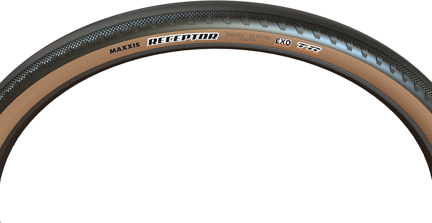 Maxxis Receptor Gravel Tire - 700C/650B Dual Compound EXO Tubeless Ready Semi-Slick