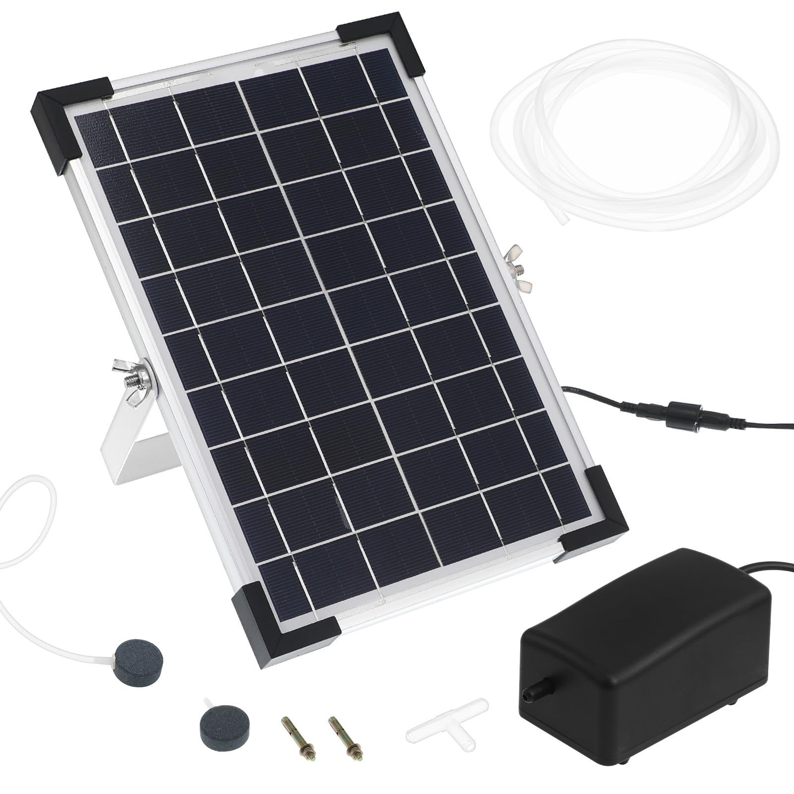DOITOOL Solarbetriebene Aquariumpumpe mit 10v 5w Solarpanel Siliziumkristallmaterial 3 Betriebsmodi für Outdoor Aquarien und Fischbelüftung