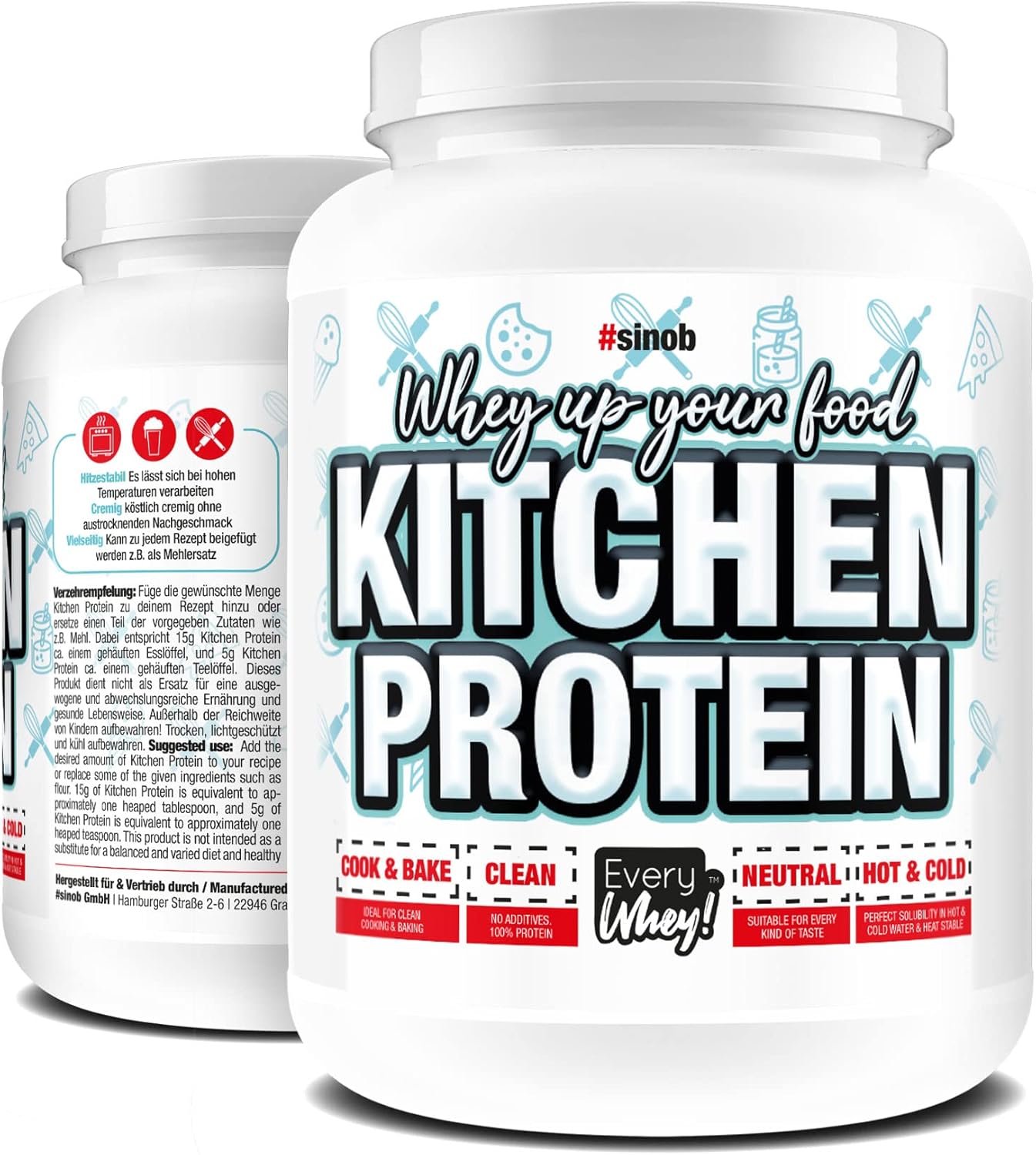 Kitchen Backprotein Neutrales Proteinpulver zum Backen. 100 Speziell