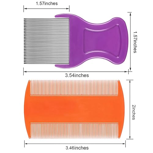 Maitys 8 peines para piojos de pulgas de doble cara para piojos, liendres y eliminación de caspa, peine de plástico y metal, peine para piojos para