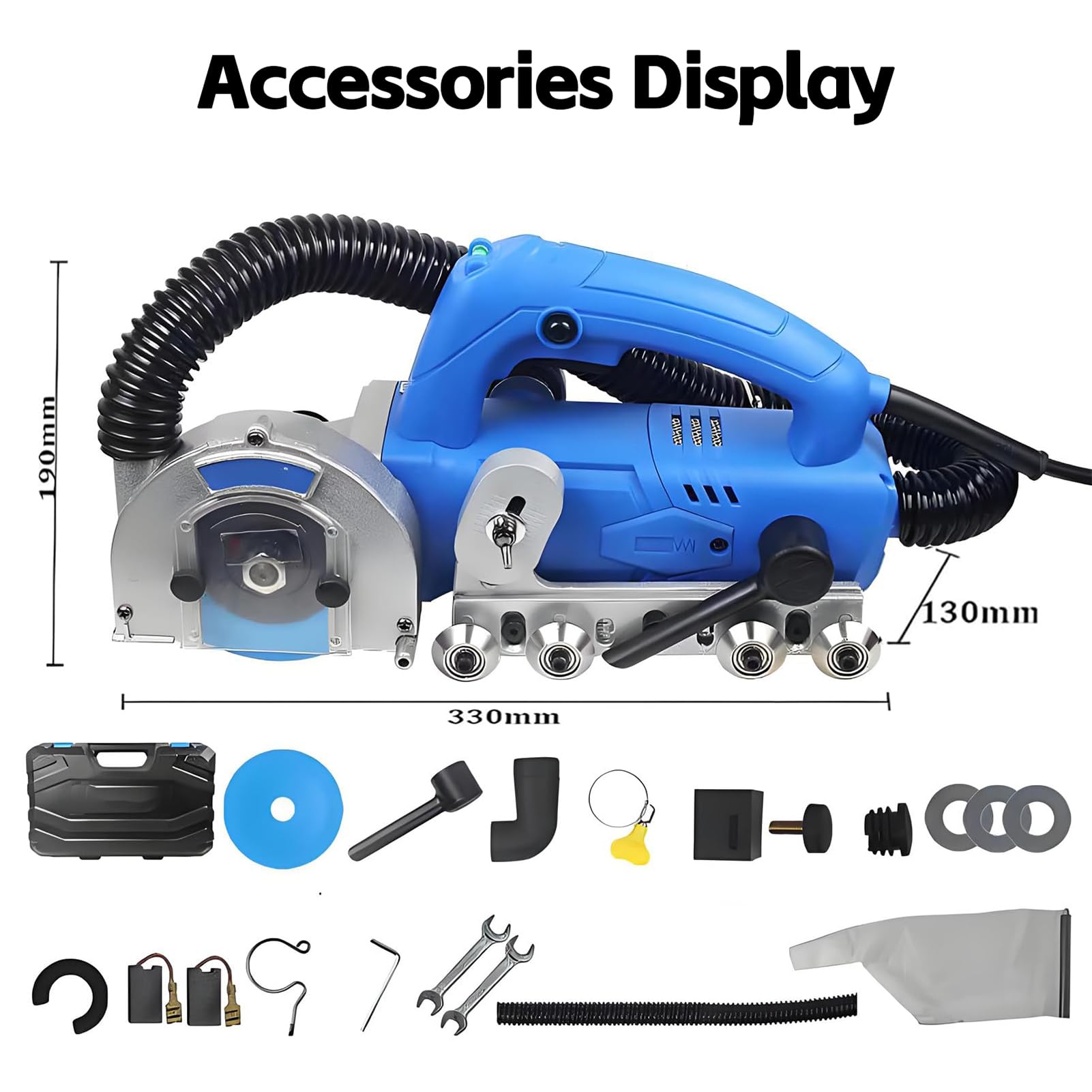 Genérico 1200 W 9000 RPM Máquina Eléctrica De Limpieza De Costuras De 9000 RPM Herramienta,packageA | Limpiador de Azulejos Cerámica con Polvo Autolimpiable Portátil con Accesorios para Quitar Cemento Viejo,Agente Sellado,220v