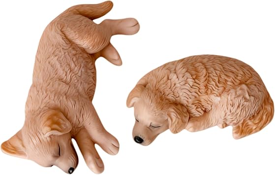 Golden Retriever Statue Dog Figurines, Resin Plastic Animal Figures, Garden Statues & Car Dashboard Desk Outdoor Decorations, Golden Labrador Retriever Gifts
