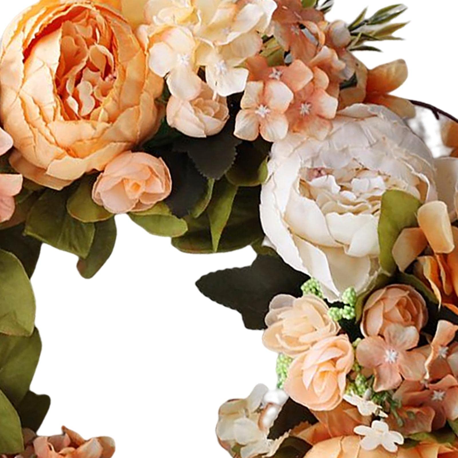 Ghirlanda di Peonie da 40 Cm, Ghirlanda Primaverile, Ghirlanda Floreale Artificiale, Decorazioni Natalizie da Appendere Fatte a Mano, E