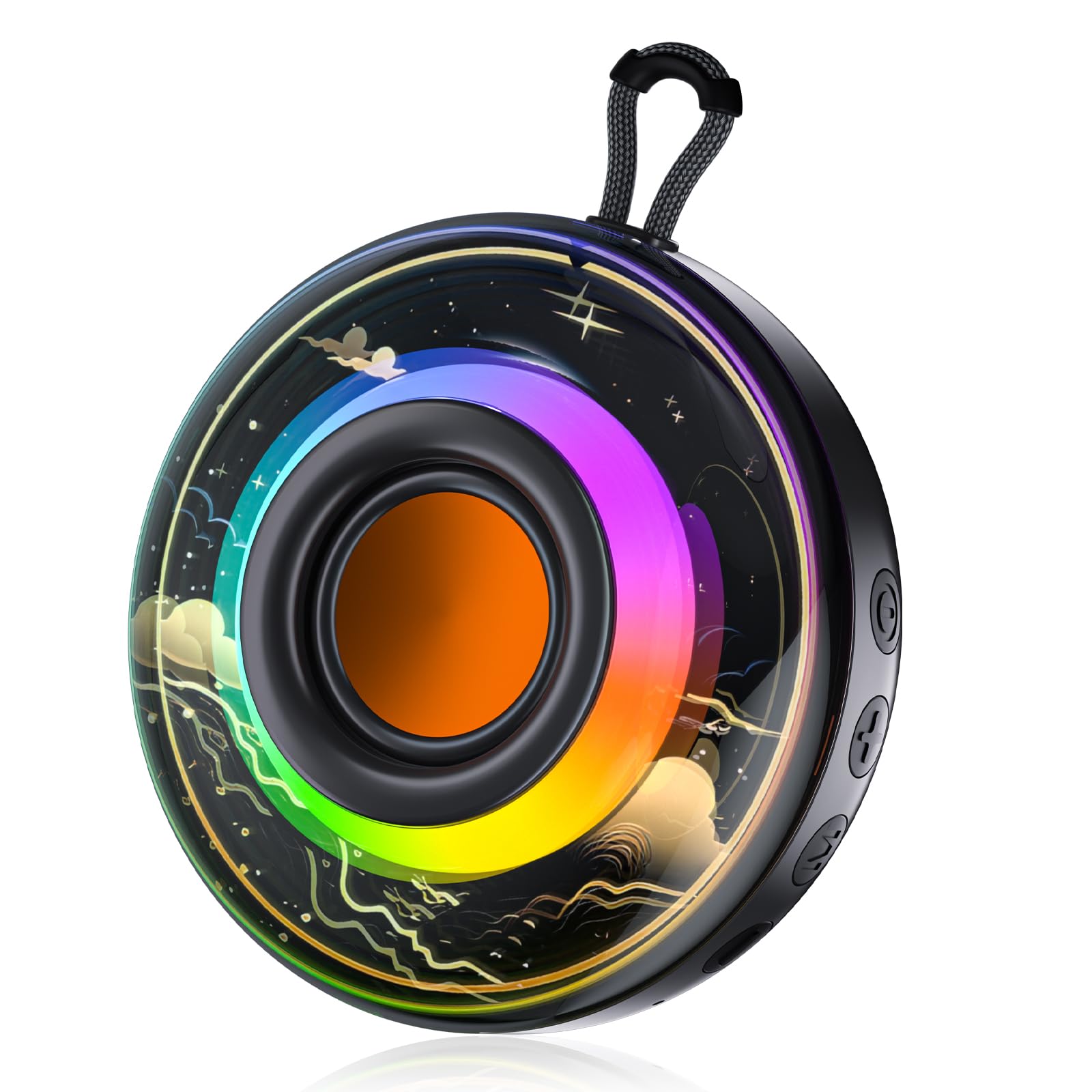 Portable Bluetooth Speaker Shower Speaker with RGB Lights Hi Fi Audio IPX7 Waterproof Bluetooth 5 4 Extended Playtime