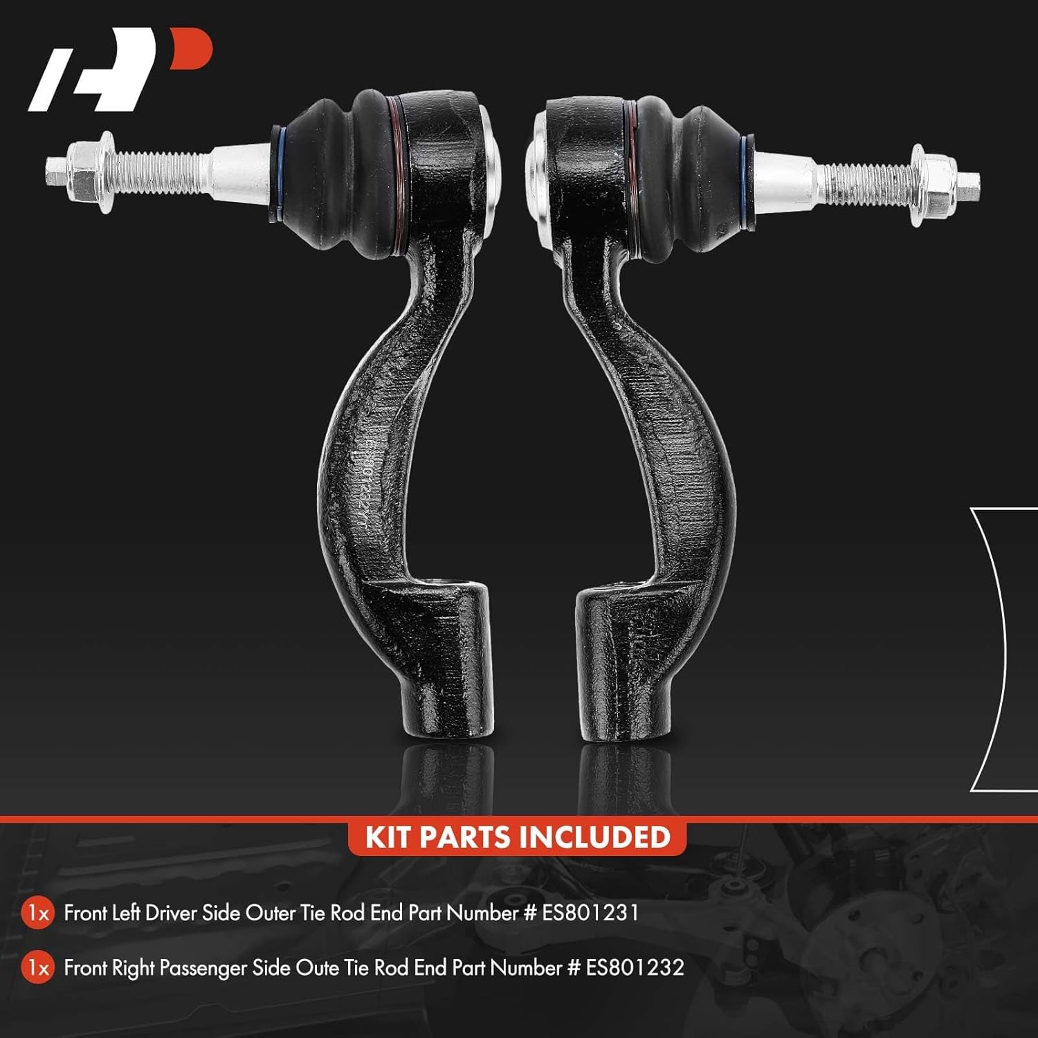 A-Premium 2 x Front Outer Tie Rod Ends, Compatible with Chevrolet Camaro 2016-2019, Cadillac CTS 2014-2019, ATS 2013-2019, RWD Only