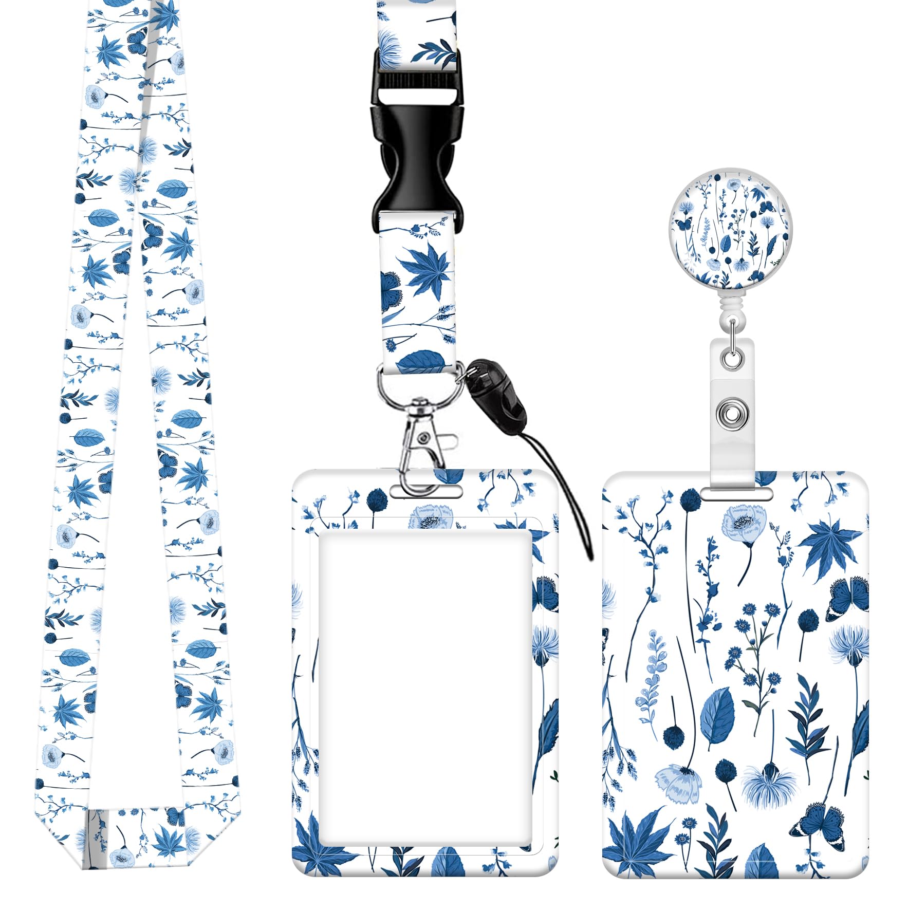 SUPKOALA ID Badge Holder with Lanyard and Retractable Reel Clip - Fashionable Card Name Tag Protector for Nurses, Doctors, Teachers, and Students -