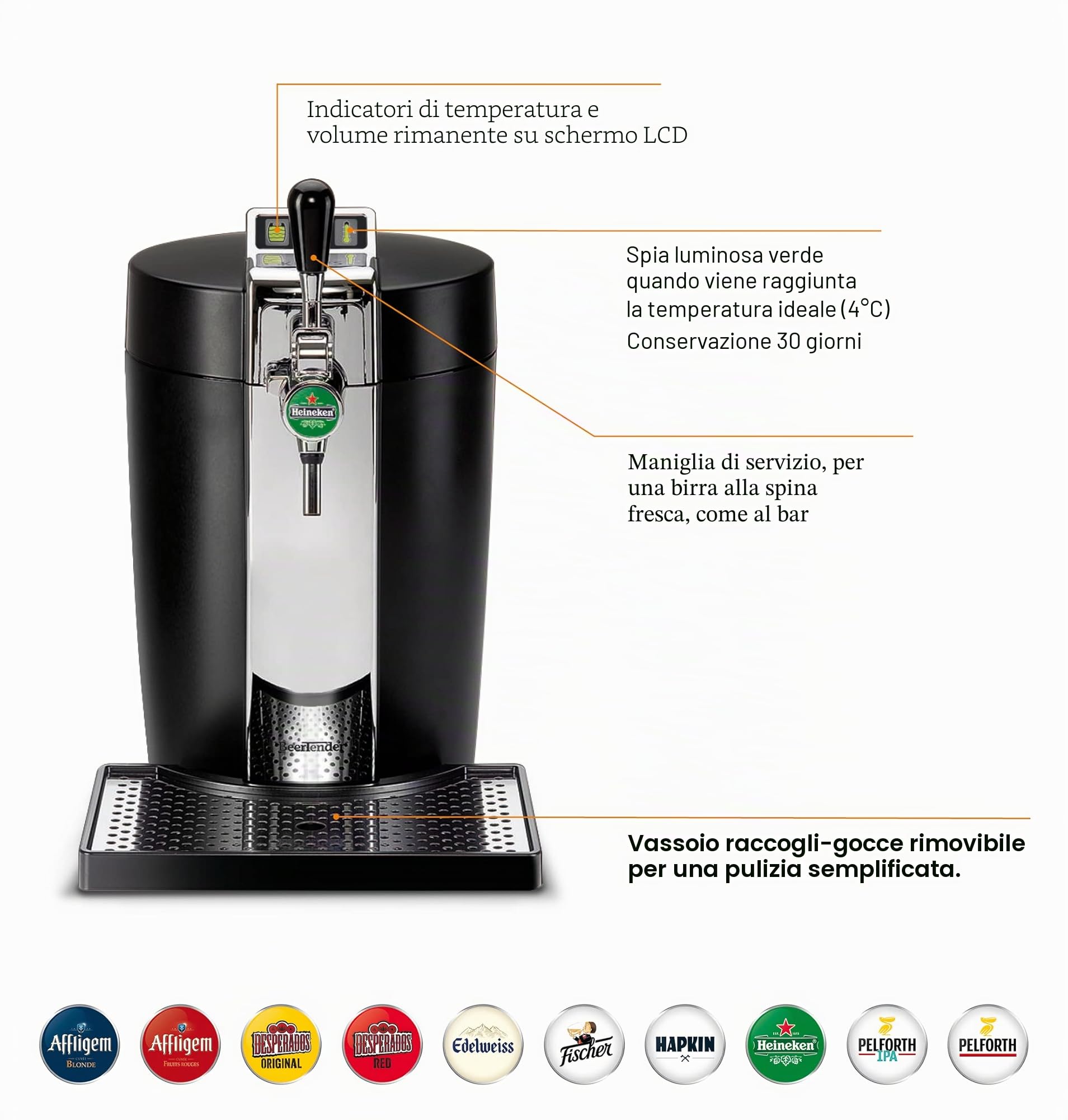 Krups VB700800 BeerTender - Spillatrice per birra, in termoplastica, colore: nero