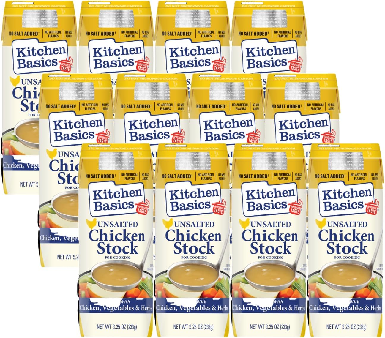 Kitchen Basics Unsalted Chicken Stock, 8.25 oz Carton