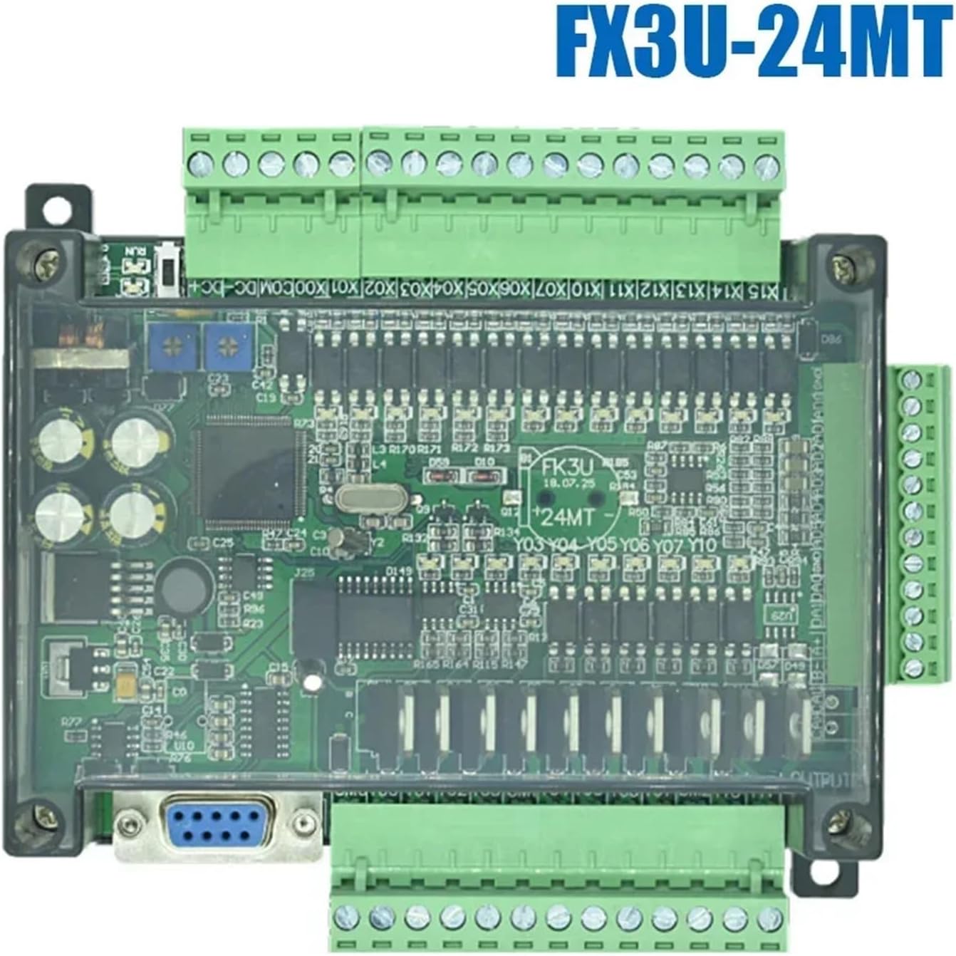FX3U-24MR FX3U-24MT PLC Programmable Logic Controller 14DI/10DO Analog 6AI/2AO RS232 RS485 Industrial Control Board FX3U(FX3U-24MT)