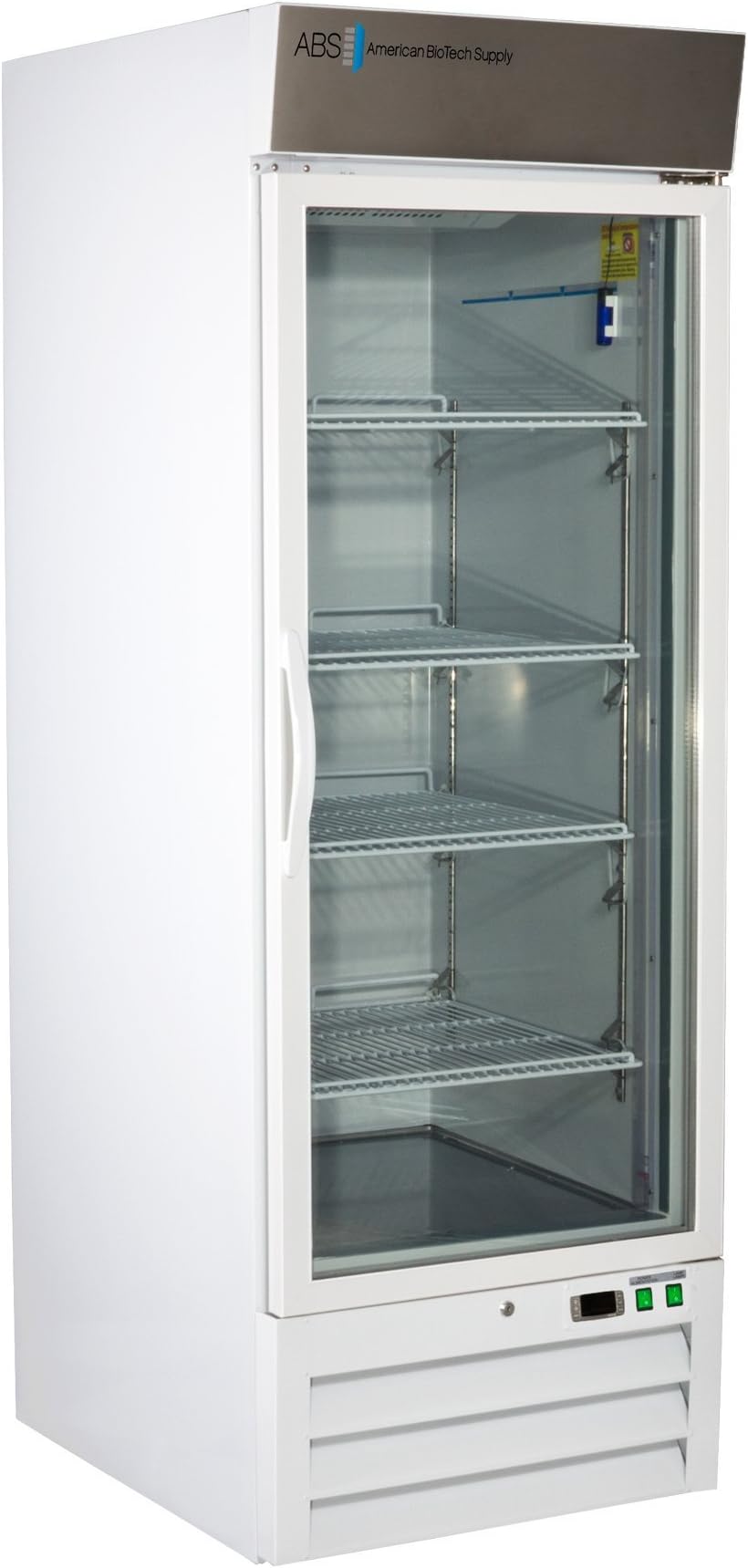 American BioTech Supply ABT-LS-23 Standard Laboratory Glass Door Refrigerator, 23 cu. ft. Capacity, White
