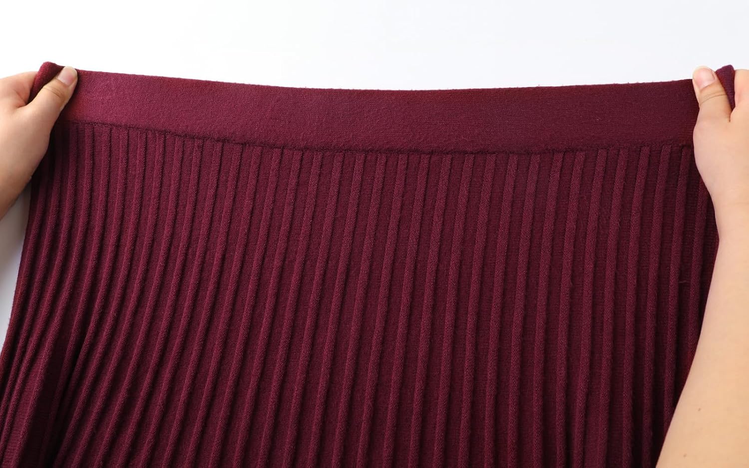 SEAFORM Women's Pleated Knit Maxi Skirts Elastic High Waist A-Line Casual Sweater Skirt Fall Winter Long Skirts for Women - Image 4