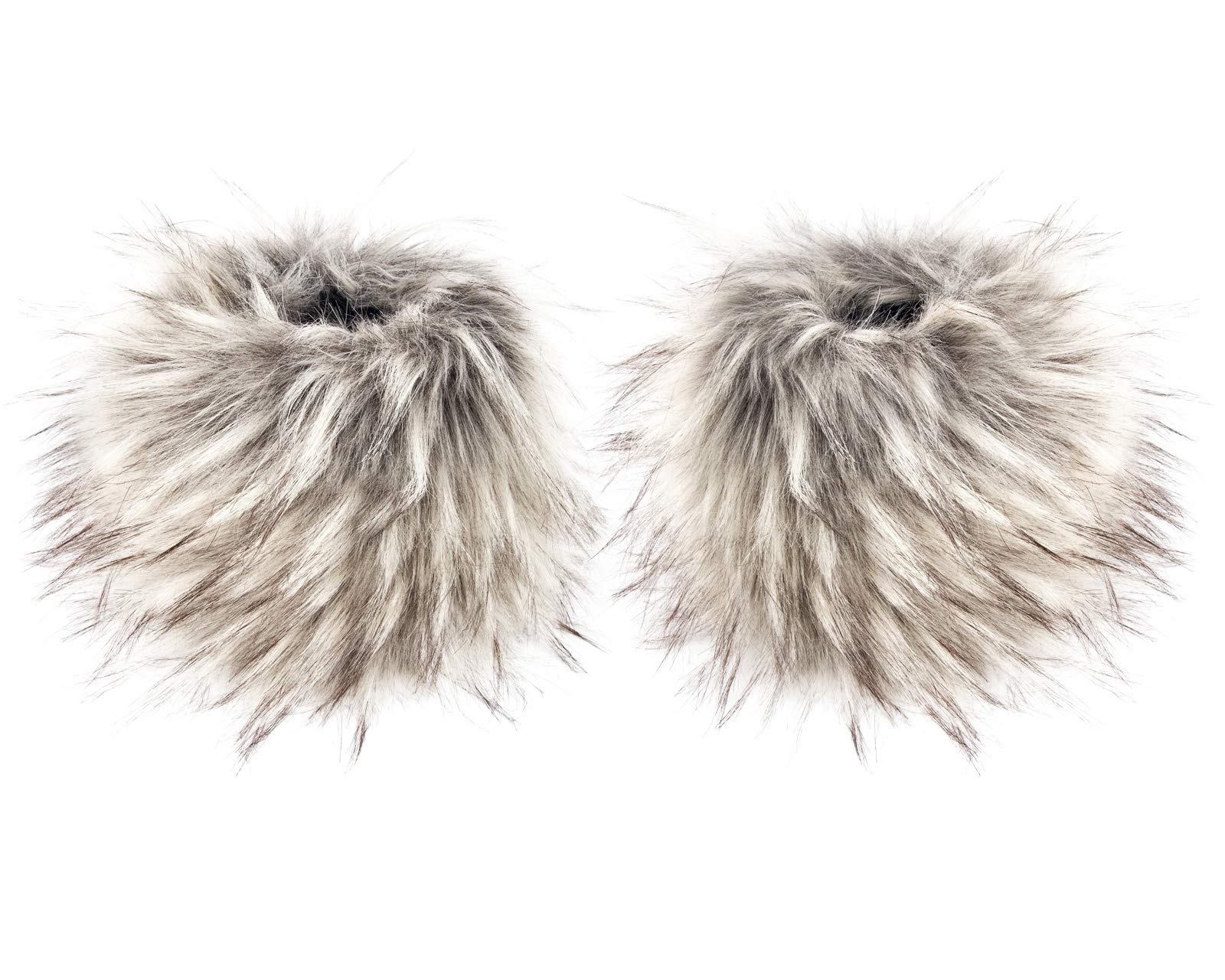 Futrzane Women's Ash Classic Classic Cuffs - Faux Fur Cuffs For Wrists - Coats Furry Warmers (Ash Classic)