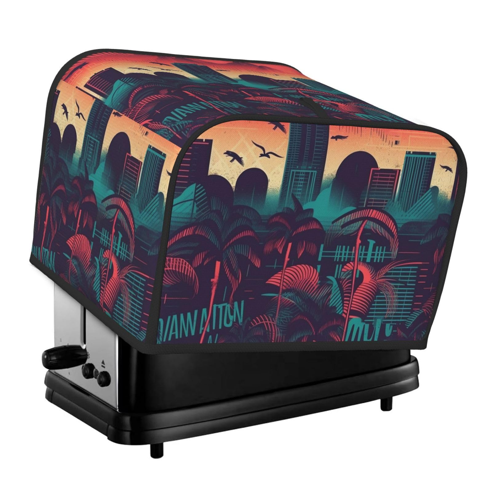 Miami Toaster Dust Cover, 4 Slice Toaster Cover, Kitchen Small Appliance Protection Cover