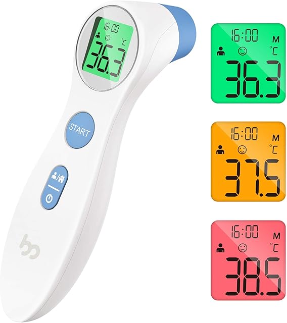 Femometer Forehead Thermometer for Adults Kids, Non Contact Infrared Thermometer, Digital Baby Thermometers Body Temperature Thermometer (White)
