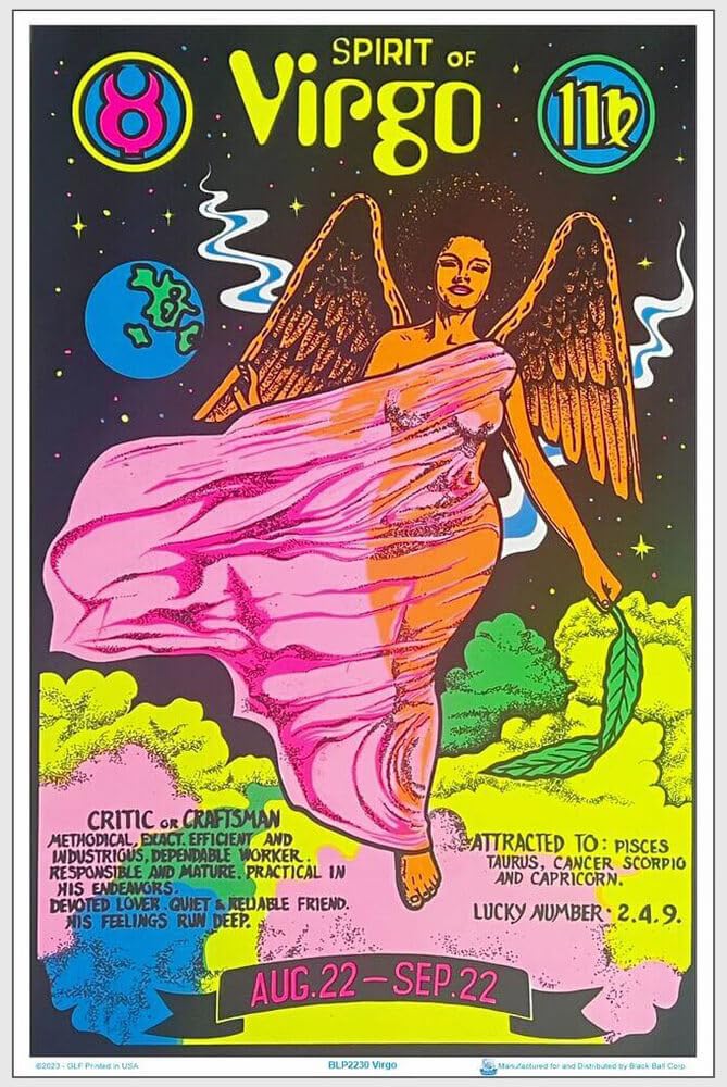 Amazon.com: Virgo Zodiac Sign - Laminated - Blacklight Poster
